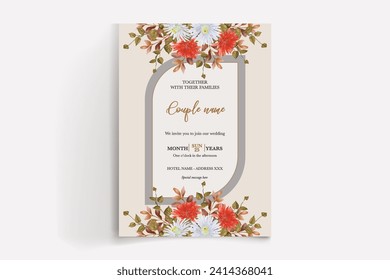 wedding invitation templates with white flowers