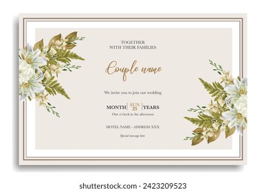 wedding invitation templates with white flowers