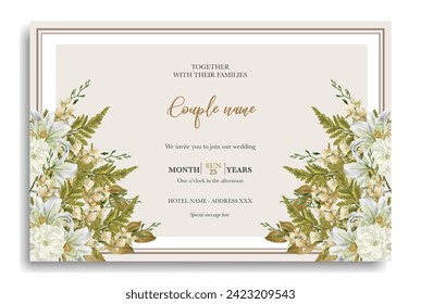 wedding invitation templates with white flowers