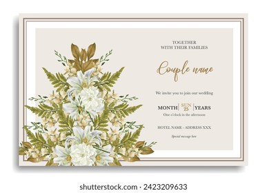 wedding invitation templates with white flowers