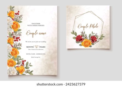  wedding invitation templates with yellow flowers