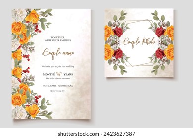  wedding invitation templates with yellow flowers