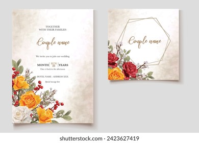  wedding invitation templates with yellow flowers