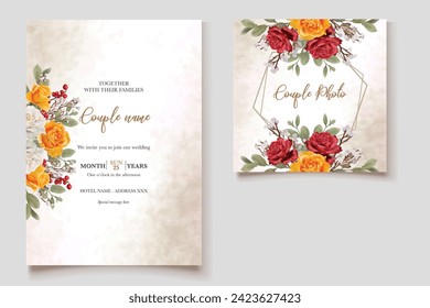  wedding invitation templates with yellow flowers