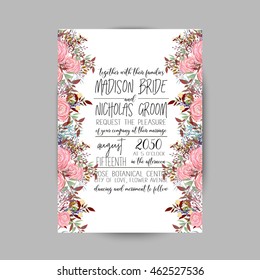 Wedding invitation template.Vector design elements.