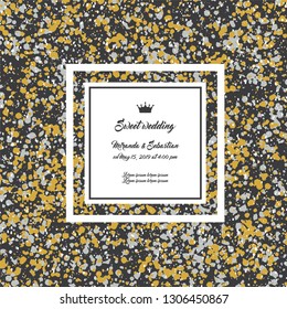 Wedding invitation. Terrazzo textures.