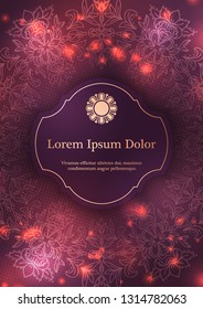 Wedding invitation,  thank you card, modern tribal ornament background template. Vector elegant template