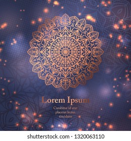 Wedding invitation,  thank you card, modern tribal ornament background templates in deep marine blue. Vector elegant template