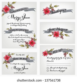 Wedding invitation, thank you card, save the date cards. Wedding set. RSVP card