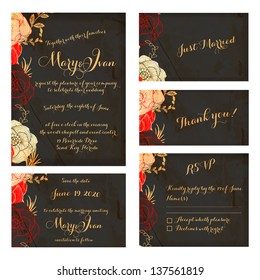 Wedding invitation, thank you card, save the date cards. Wedding set. RSVP card