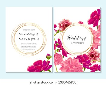 Wedding invitation, thank you card, save the date card. Wedding invitation, baby shower, menu, flyer, banner template with calligraphy, confetti, background. Elegant hipster rustic wedding invitation