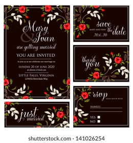 Wedding invitation, thank you card, save the date cards. Wedding set. RSVP card