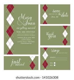 Wedding invitation, thank you card, save the date cards. Wedding set. RSVP card