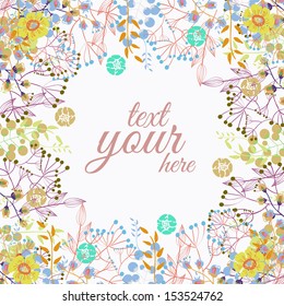 Flower Background Flower Border Stock Vector (Royalty Free) 1381279649