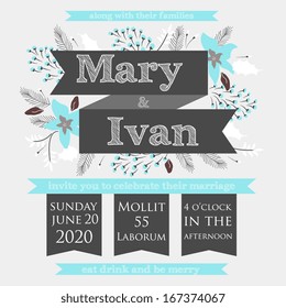 Wedding invitation, thank you card, save the date cards. Wedding set. RSVP card