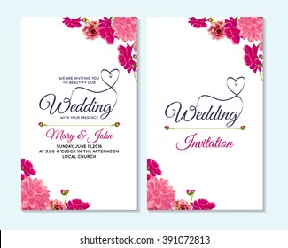 Wedding invitation, thank you card, save the date cards. Wedding invitation, baby shower, menu, flyer, banner template.