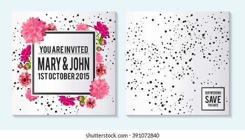 Wedding invitation, thank you card, save the date cards. Wedding invitation, baby shower, menu, flyer, banner template.