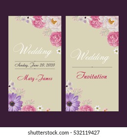 Wedding invitation, thank you card, save the date cards. Wedding invitation, flyer, banner template. EPS 10