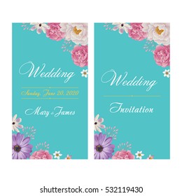 Wedding invitation, thank you card, save the date cards. Wedding invitation, flyer, banner template. EPS 10