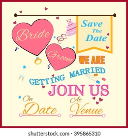 Wedding invitation typography. Vector illustration