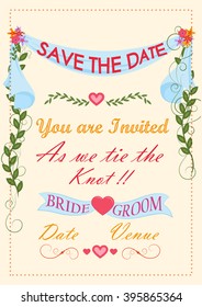 Wedding invitation typography. Vector illustration
