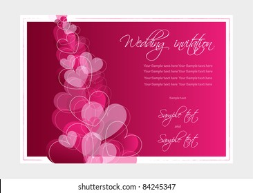 Wedding invitation or Valentine card, vector