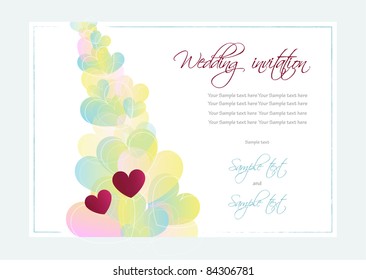 Wedding invitation or Valentine card, vector