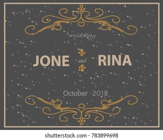 Wedding invitation vector with abstract vintage background 