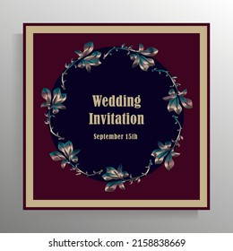 Wedding invitation vector design template.