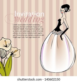 wedding invitation - vector illustration