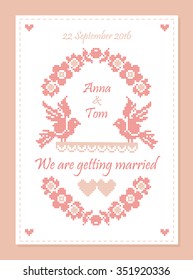 Wedding invitation. Vector illustration.
