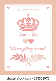 Wedding invitation. Vector illustration.