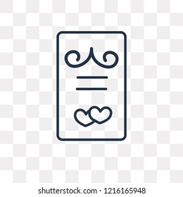 Wedding invitation vector outline icon isolated on transparent background, high quality linear Wedding invitation transparency concept can be used web and mobile