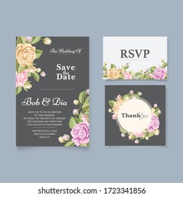 wedding invitation vector template design