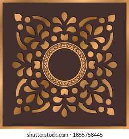 Plantilla vectorial de invitación de boda . Diseño de corte láser con marco.