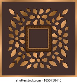 Plantilla vectorial de invitación de boda . Diseño de corte láser con marco.