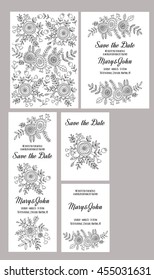 Wedding invitation vector template White background