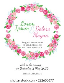 wedding invitation vector watercolor flowers and leaves of roses - for invitations, cards, tickets, congratulations