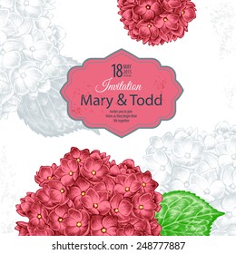 Wedding invitation. Vintage card with flowers. Vector.