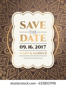 Wedding invitation. Vintage decorative elements. Ornamental floral business cards, oriental pattern, vector illustration. Islam, Arabic, Indian, turkish, pakistan, chinese, ottoman motifs.