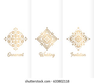  Einladung Hochzeit. Vintage dekorative Elemente. Zierblumen-Visitenkarten, orientalisches Muster, Vektorgrafik. Islam, arabische, indische, türkische, pakistanische, chinesische, ottomanische Motive.