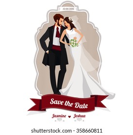 Wedding invitation vintage design elements