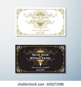 Wedding Invitation Vintage flyer background Design Template Vector Illustration