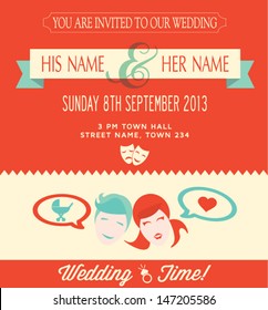 Wedding invitation vintage style