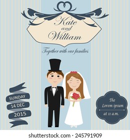 Wedding invitation with vintage theme