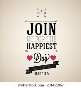 Wedding Invitation Vintage Typographic Background