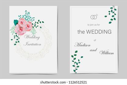 Wedding invitation. Watercolor  floral composition. Vector