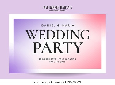 plantilla de banner web invitación de boda retro gradientes elegancia abstracto espacio borroso