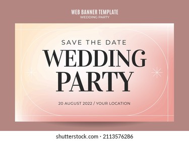 plantilla de banner web invitación de boda retro gradientes elegancia abstracto espacio borroso