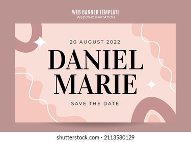 wedding invitation web banner template minimalist elegance abstract blurry space area